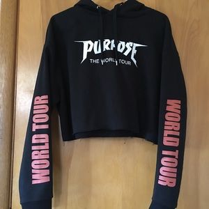 Justin Bieber Purpose Tour Cropped Hoodie
